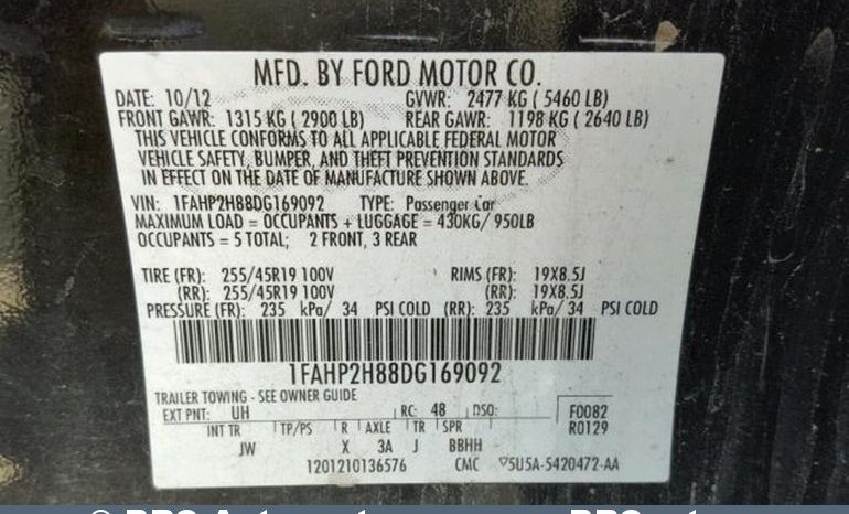 Ford Taurus 3.5 V6 SEL AWD Automatas 2013 full