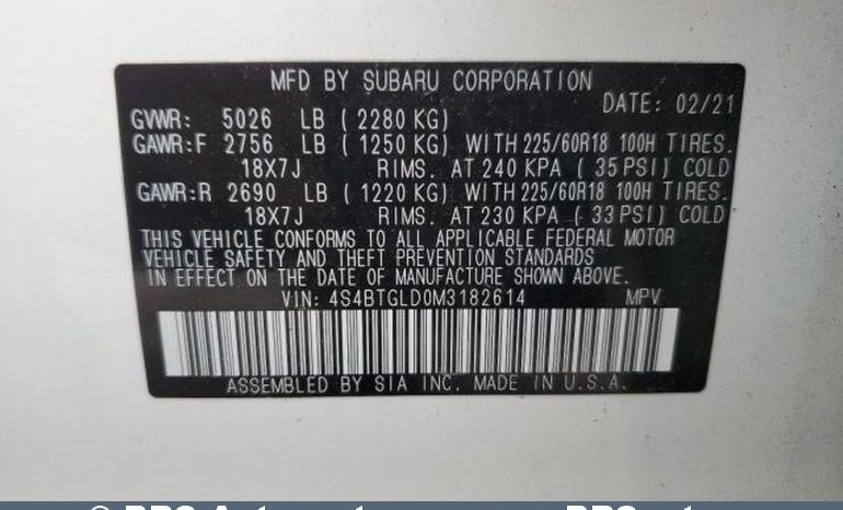 Subaru Outback 2.4 AWD XT Automatas 2021 full