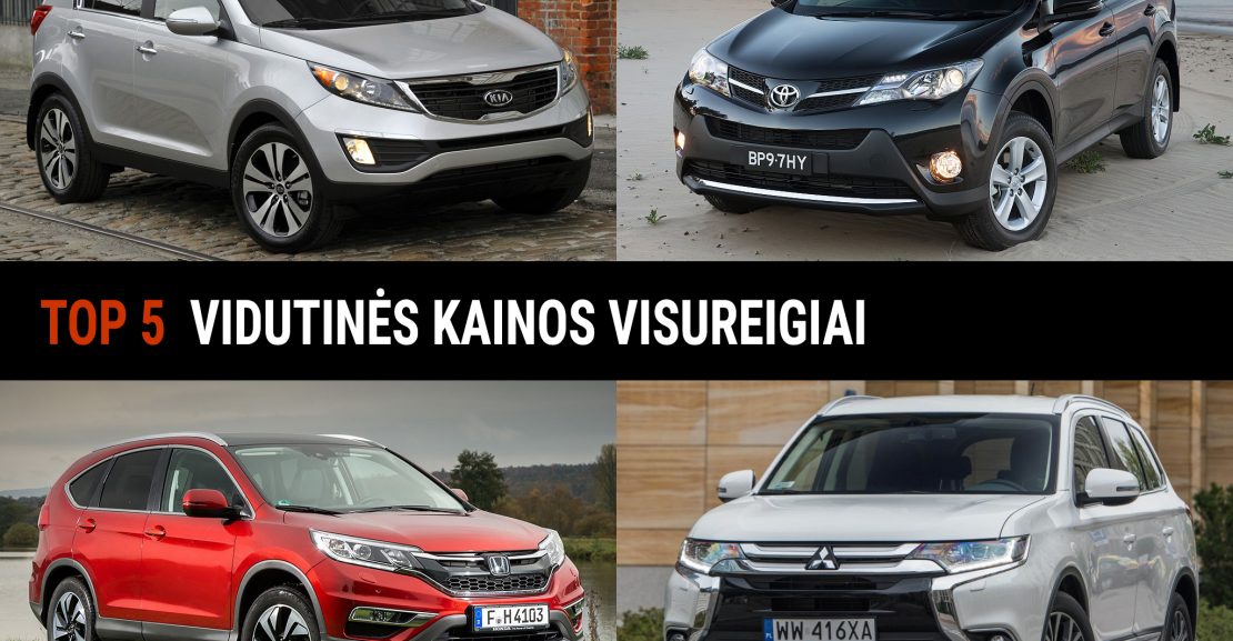 Vidutinio dydžio ir vidutinės kainos visureigiai, autoasas.lt koliažas