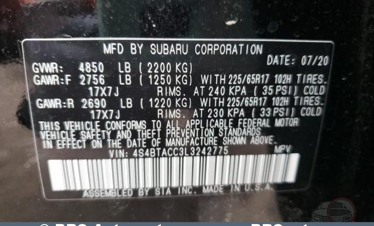 Subaru Outback 2.5i AWD Automatas 2020 full