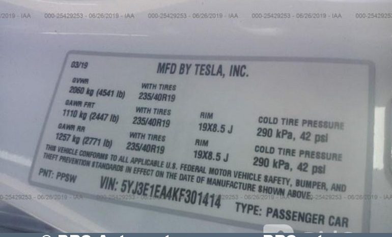 Tesla Model 3 55 kWh Automatas 2019 full