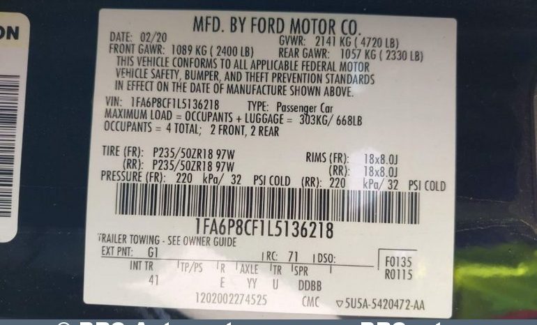 Ford Mustang GT500 Automatas 2020 full