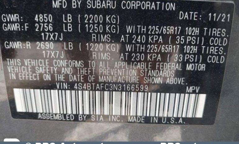 Subaru Outback Premium 2.5i AWD Automatas 2022 full