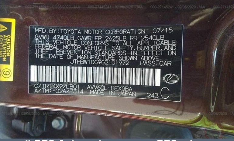 Lexus ES 300h Hybrid Automatas 2016 full