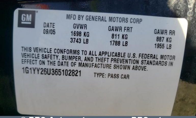 Chevrolet Corvette 6,0 l LS2 V8 Automatas 2006 full