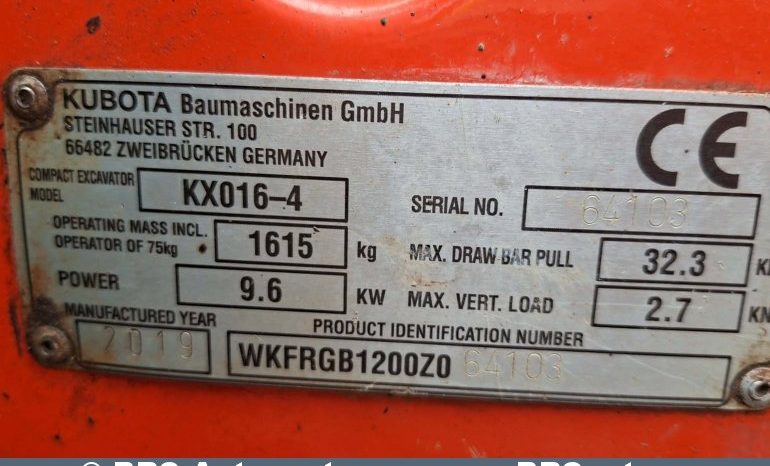 Kubota KX16-4  2019 full