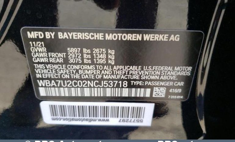 
								BMW 750 i xDrive Long Automatas 2022 full									