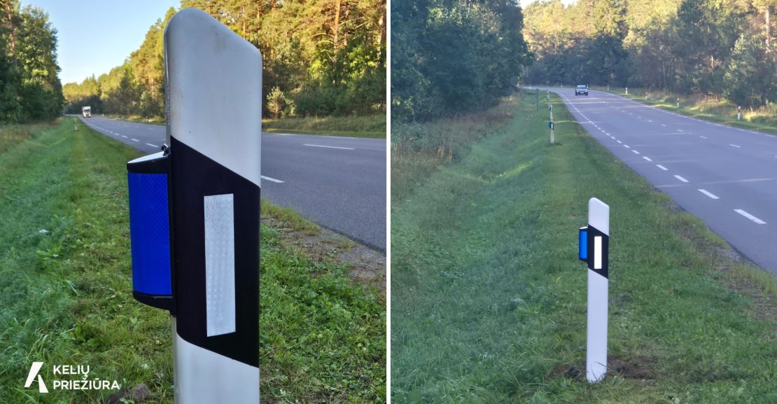Laukinių gyvūnų atbaidymo atšvaitai_AB _Kelių priežiūra_ nuotrauka